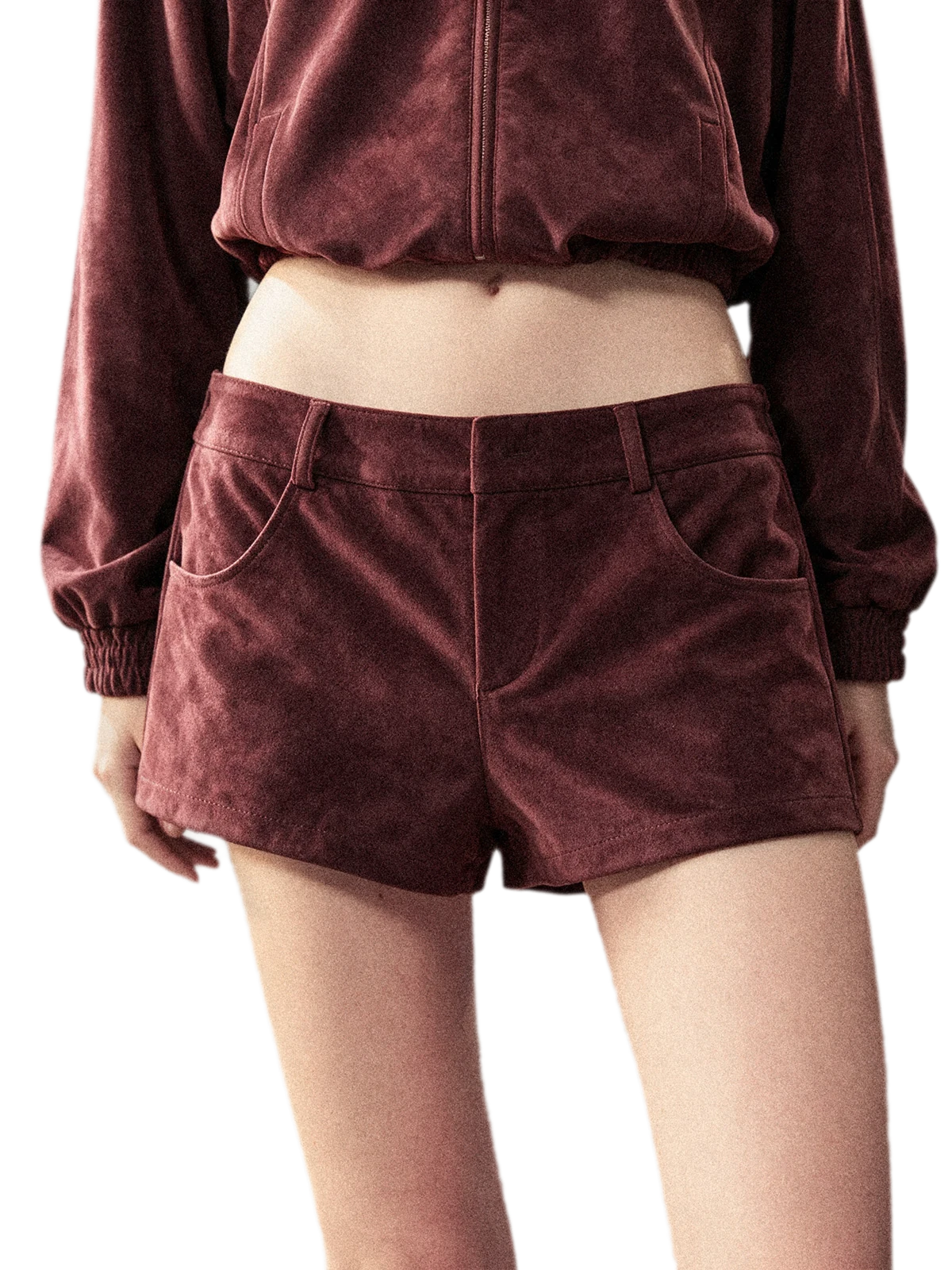 Faux Leather Stand Collar Jacket