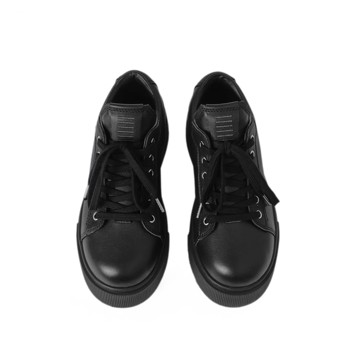 Sculptural Leather Thick-Soled Sneakers