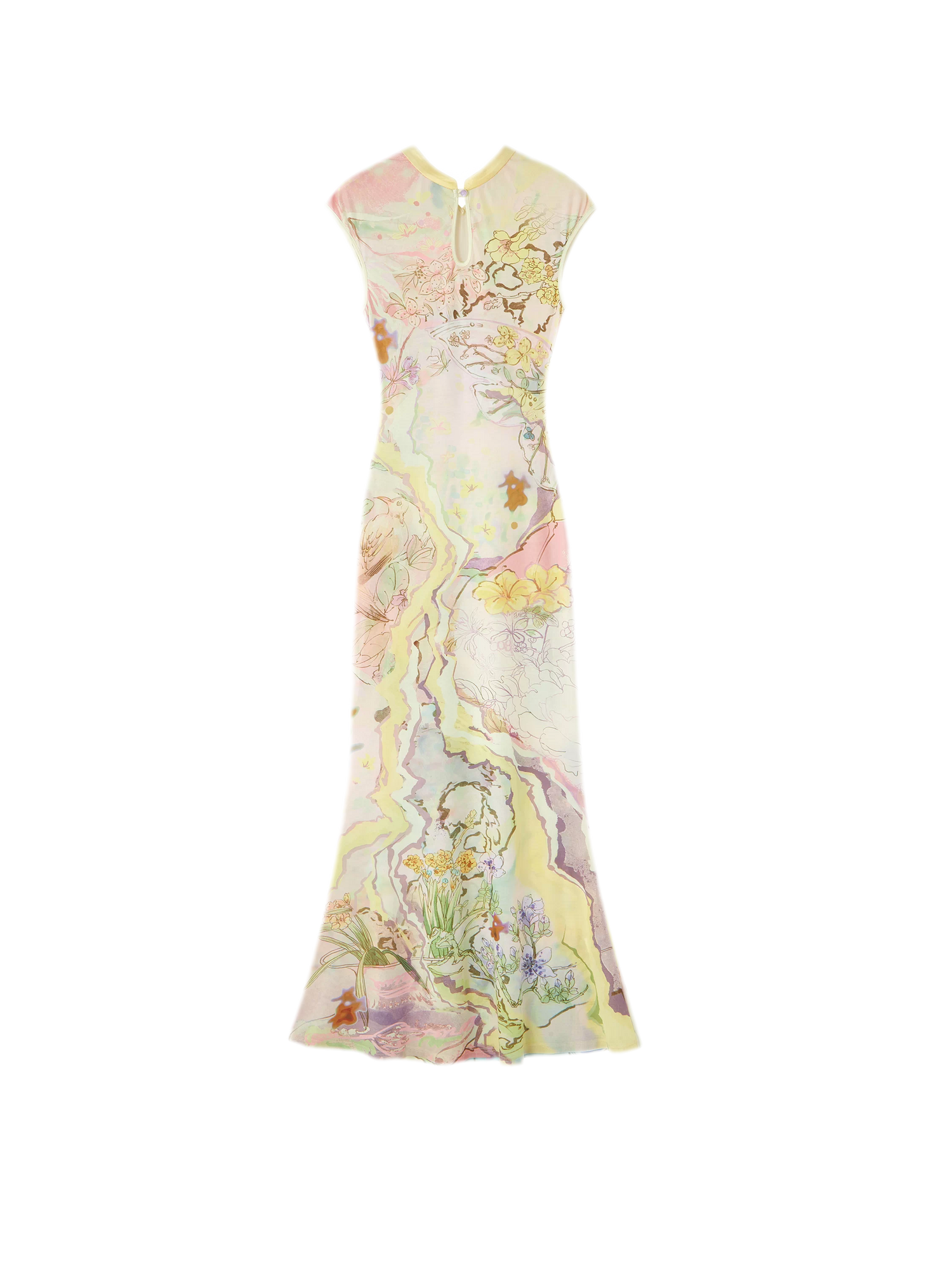 Draped Neck Fishtail Dress