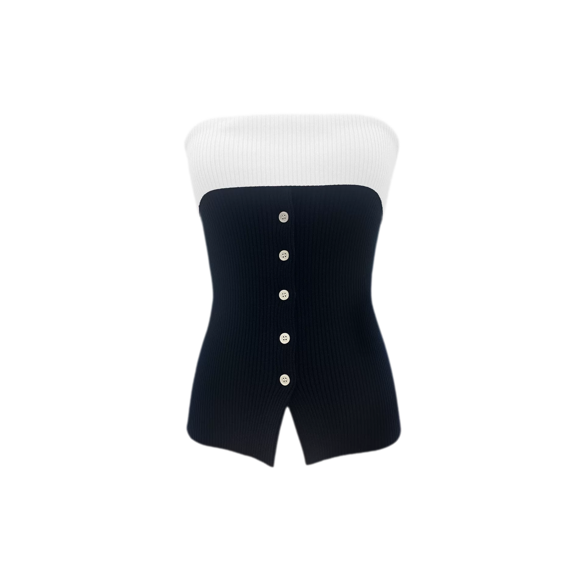 French Colorblock Bandeau Top