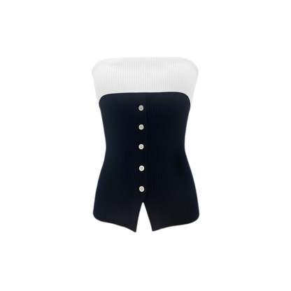 French Colorblock Bandeau Top