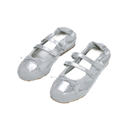 Ruched Ballet Strap Shoes