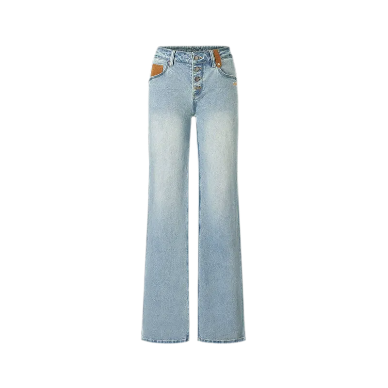 Washed Straight-Leg Jeans