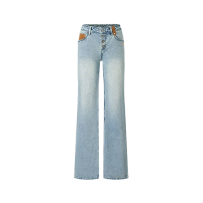Washed Straight-Leg Jeans