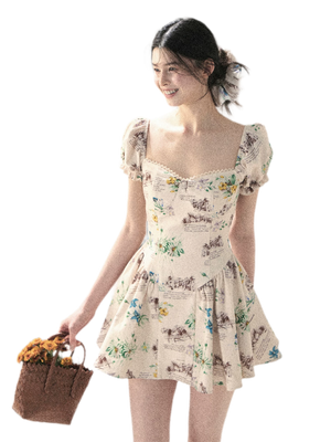 Dutch Cheese Puff Sleeve Dress / S