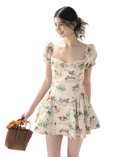 Dutch Cheese Puff Sleeve Dress / S