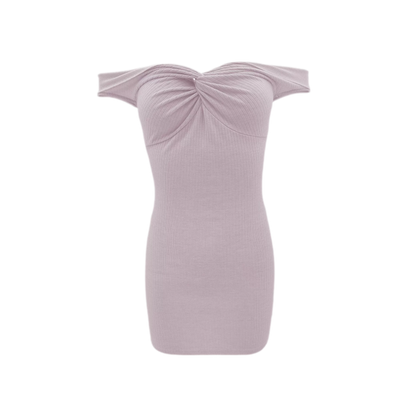 Ruched Twist Off-Shoulder Dress