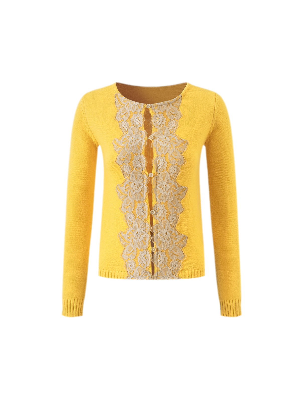 Conjunto de cárdigan de lana y falda de encaje