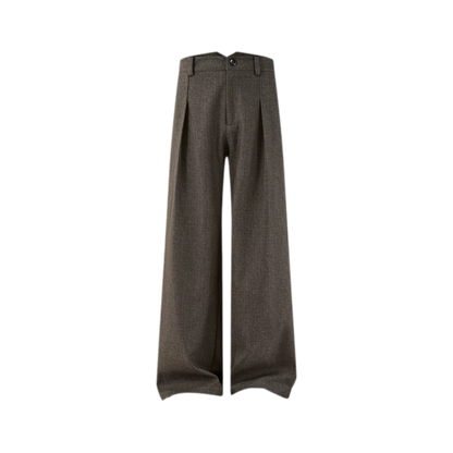 500G Houndstooth Pleated Wide-Leg Pants