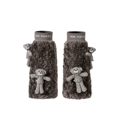 Plush Bear Appliqué Leg Warmers