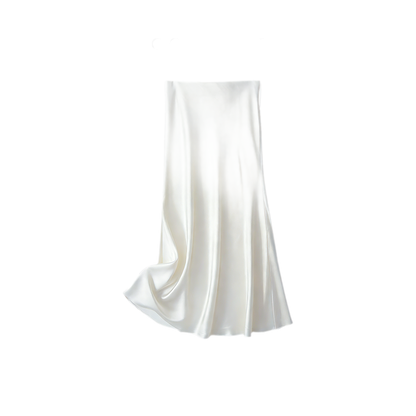 Satin Fishtail Midi Skirt