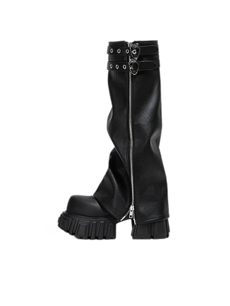 Buckle Lug Sole Boots