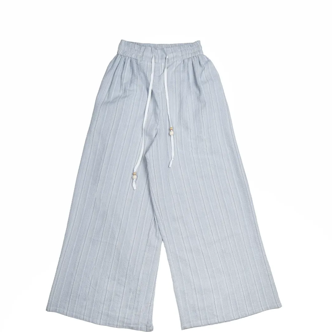 Wide-Leg Drawstring Pants