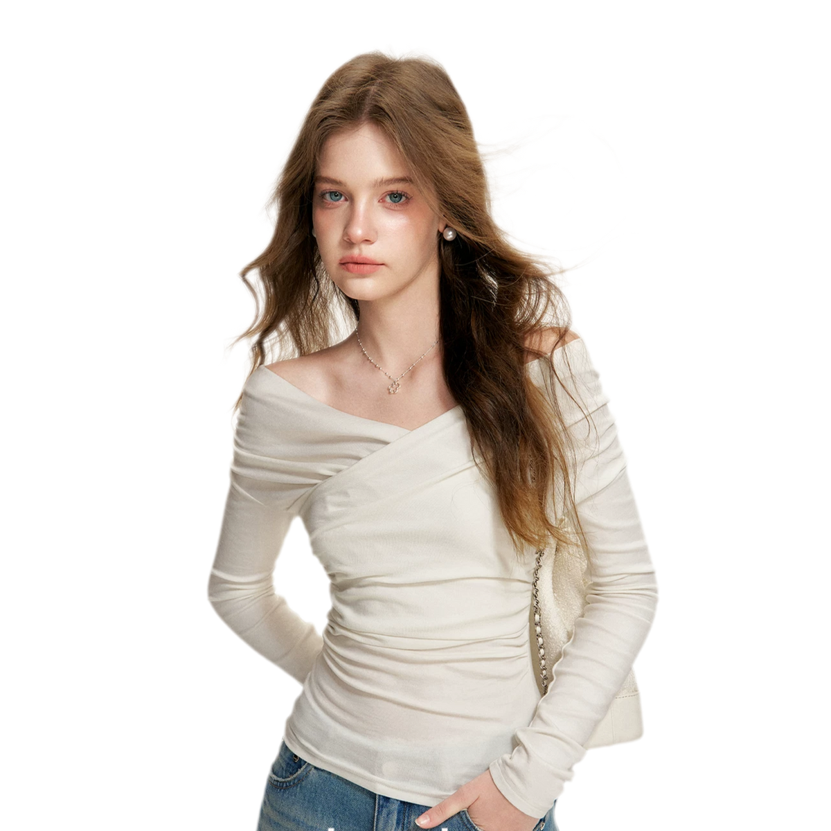 Brushed Off-Shoulder Knit Top