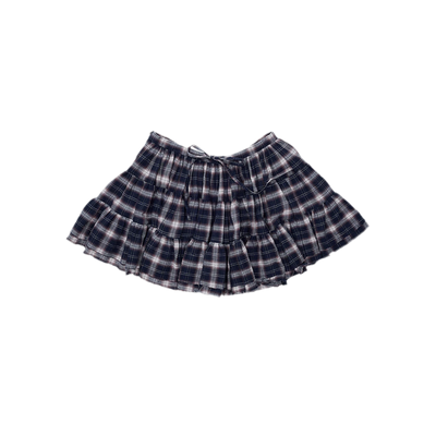 Navy Plaid Skirt / S