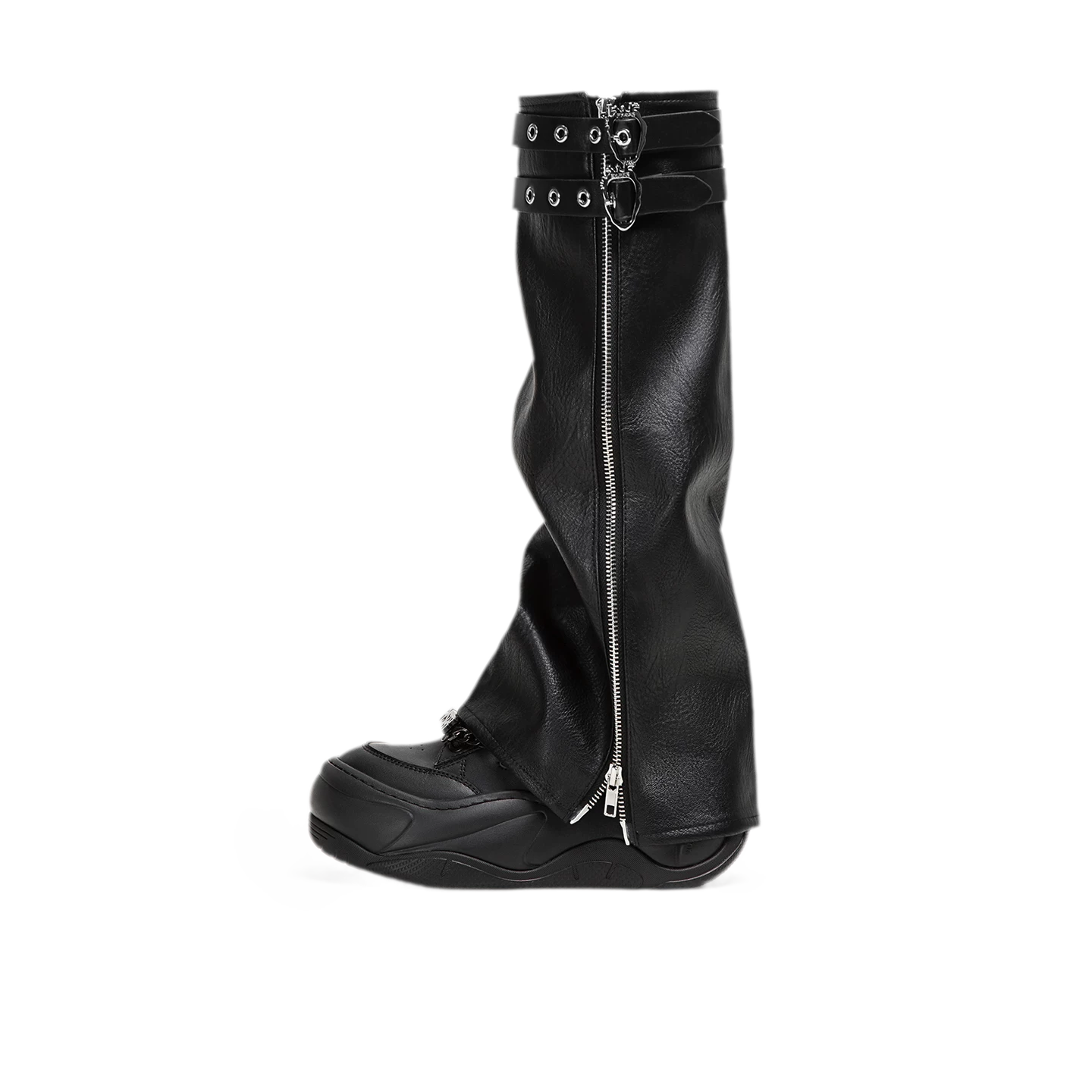 Chain-Detail Height-Boost Boots