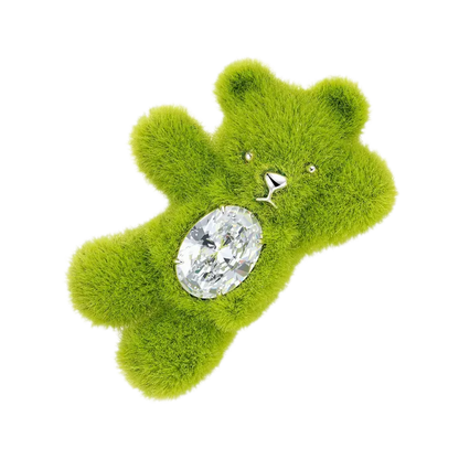 Plush Gemstone Bear Hair Clip