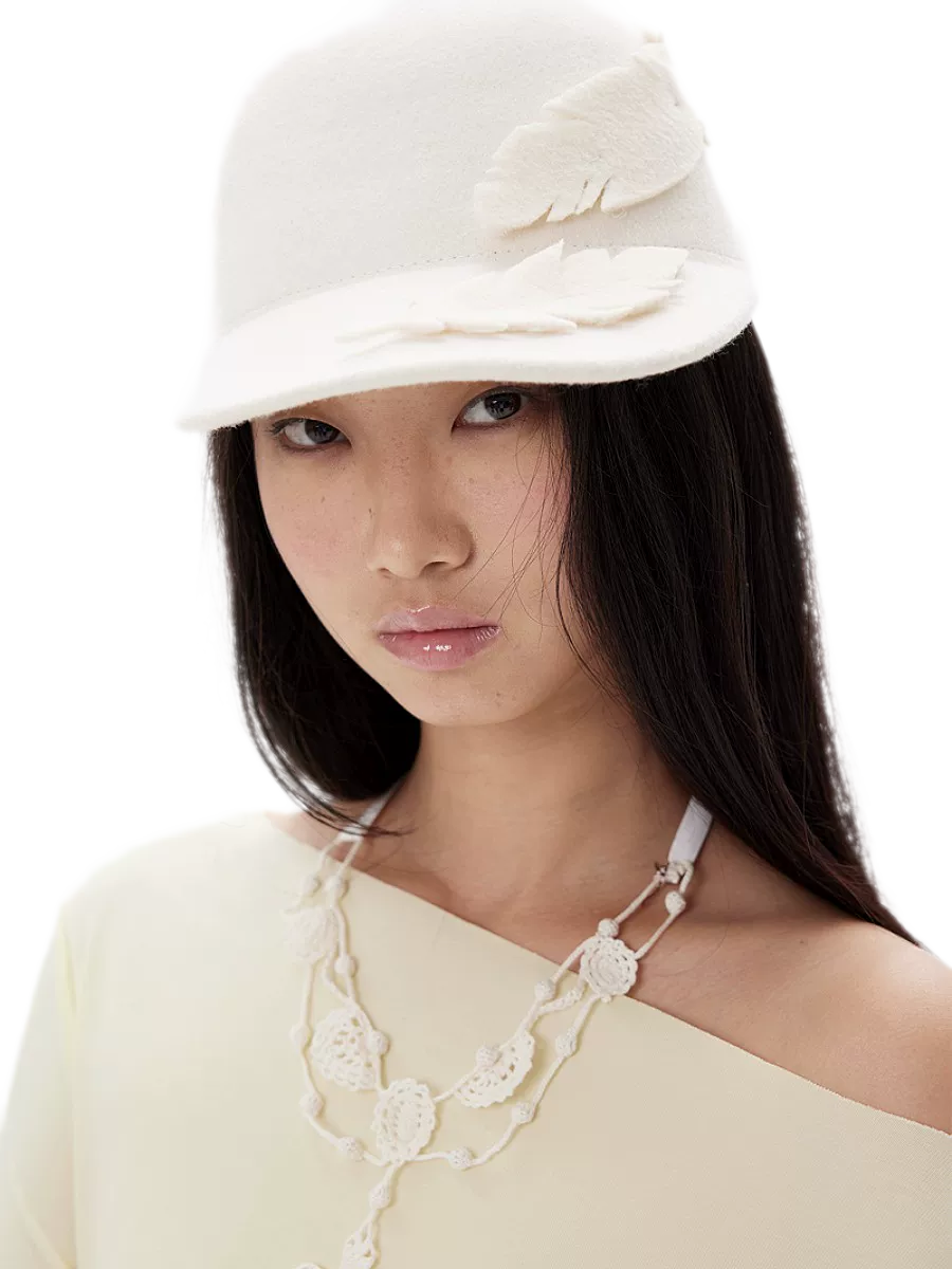 Feather Appliqué Felt Hat