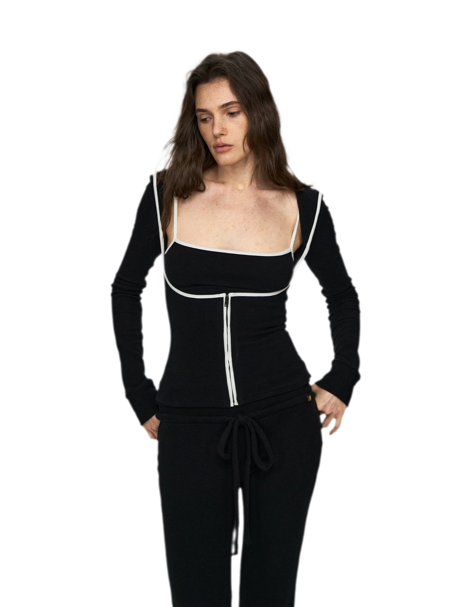 Soft Viscose Blend Three-Piece Set: Cardigan, Camisole &amp;
