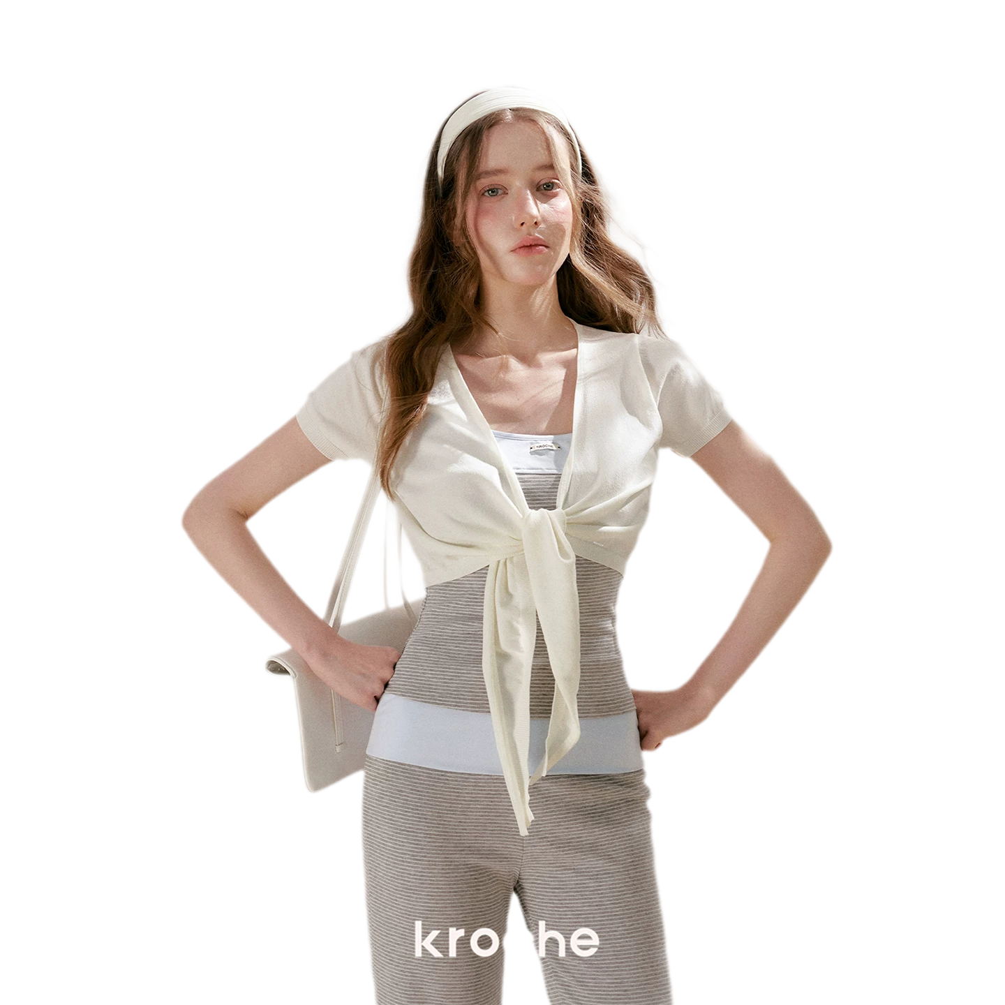 Sportique Cropped Knit Cardigan