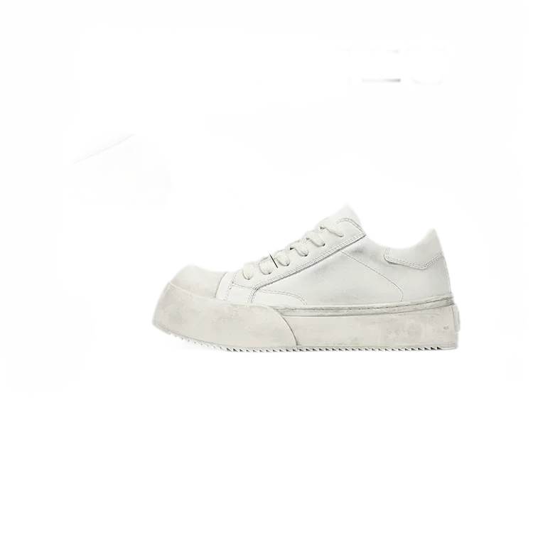 Distressed Leather Low Sneakers