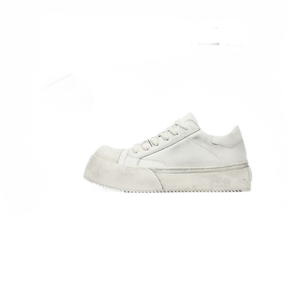 Distressed Leather Low Sneakers