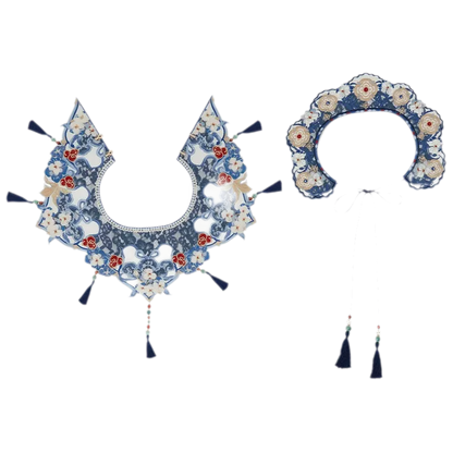 青花碎玉 Blue-and-White Jade Shards Ming-Style Stand-Collar