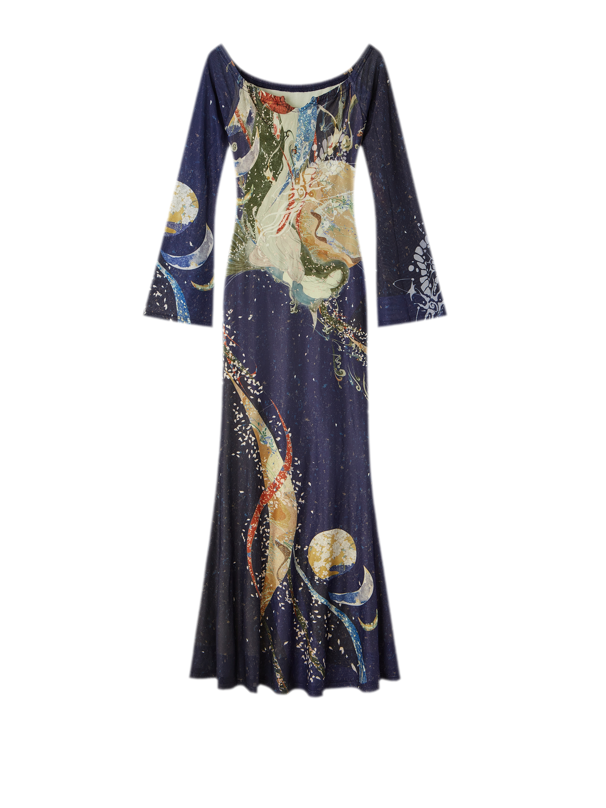 Perlenkrähen-Strickkleid im Meerjungfrauenstil