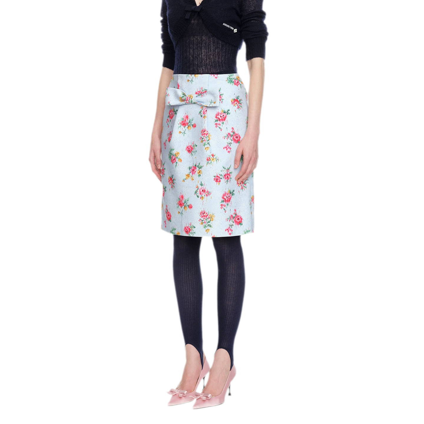 Bowknot Structured A-Line Skirt