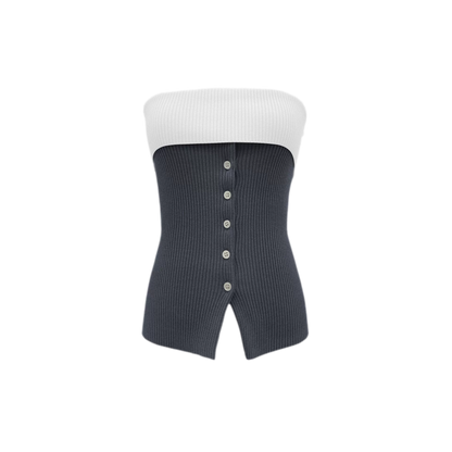 French Colorblock Bandeau Top