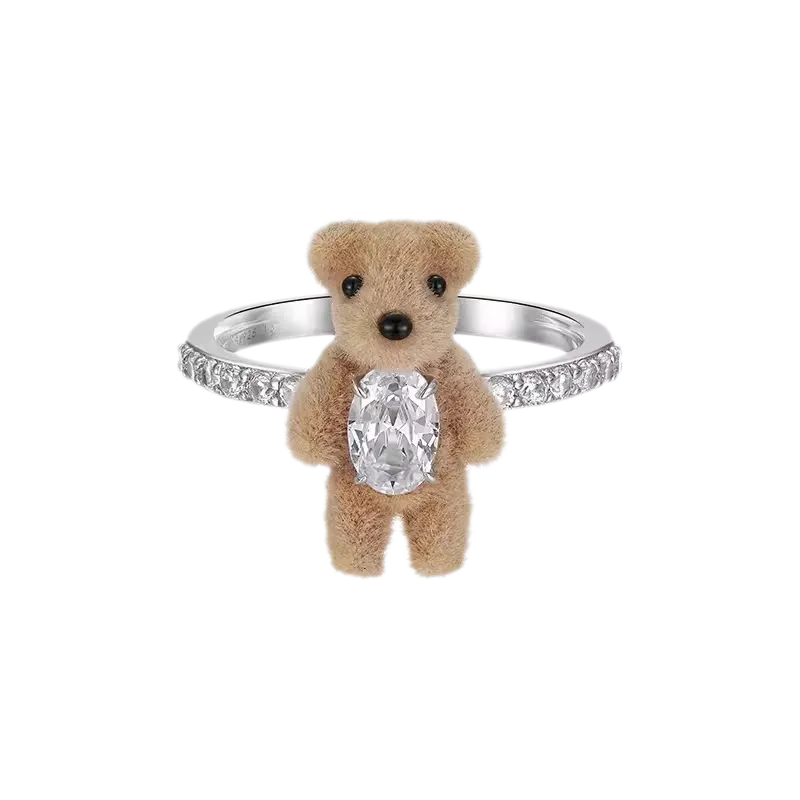 Velvet Mini Bear Pearl Ring