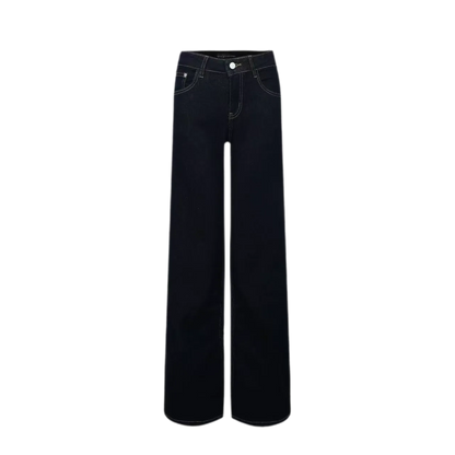 Raw Denim Low-Rise Wide-Leg Jeans