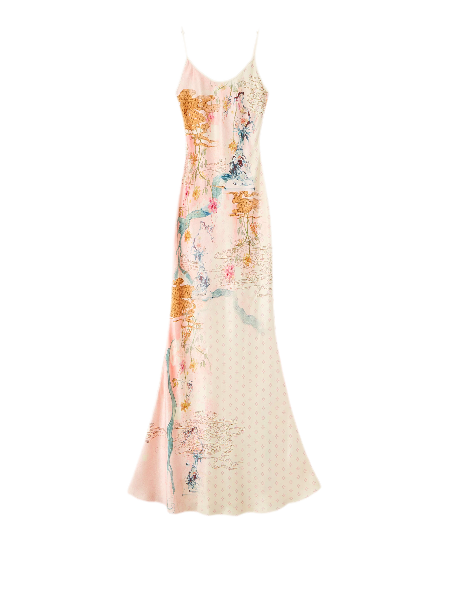 Leopard Stitch Floral Slip Dress