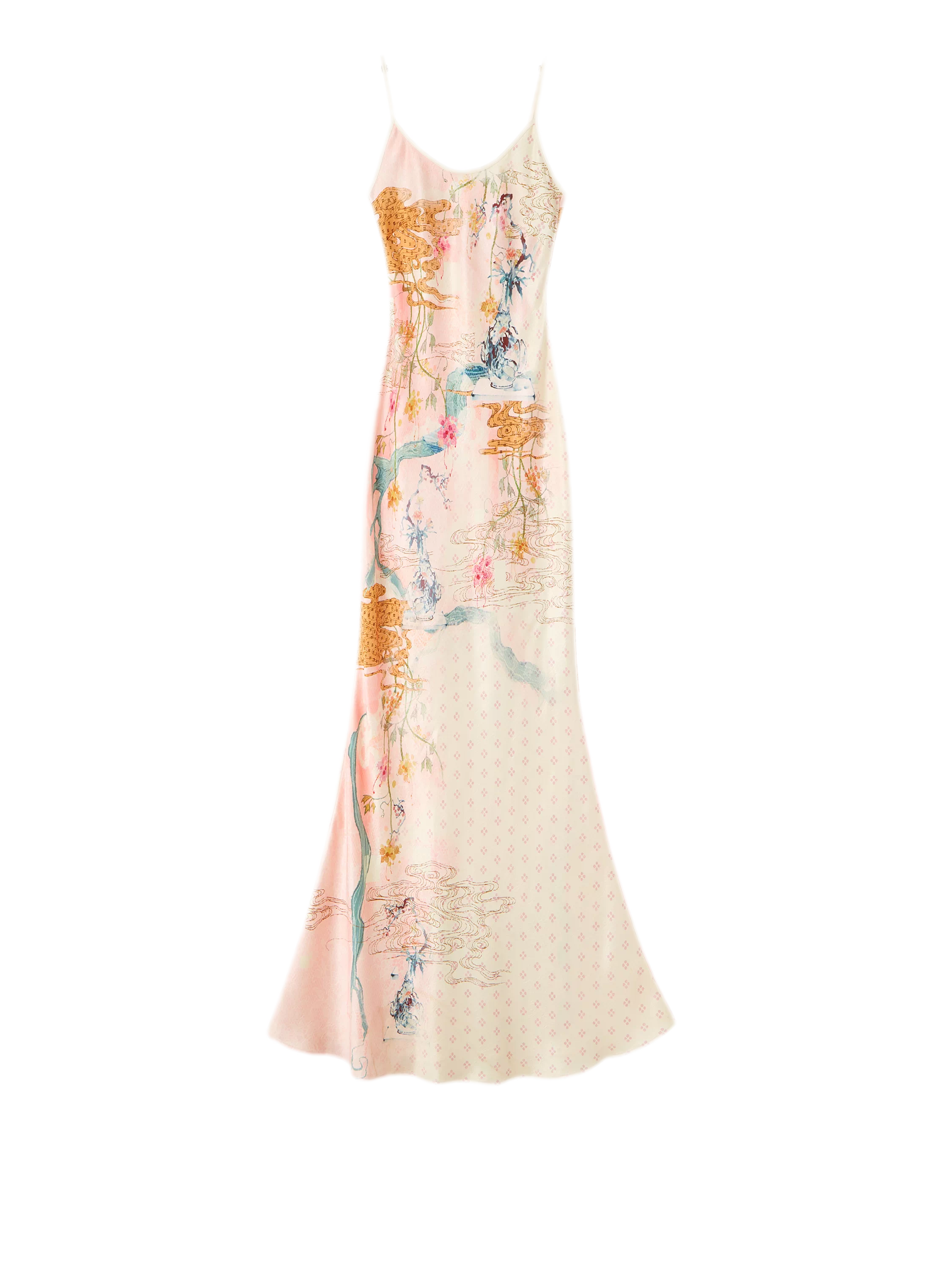 Leopard Stitch Floral Slip Dress