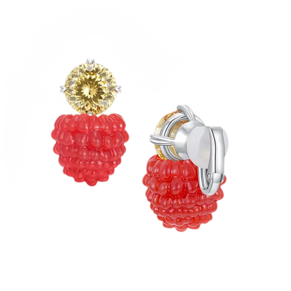 Berry Gemstone Statement Earrings