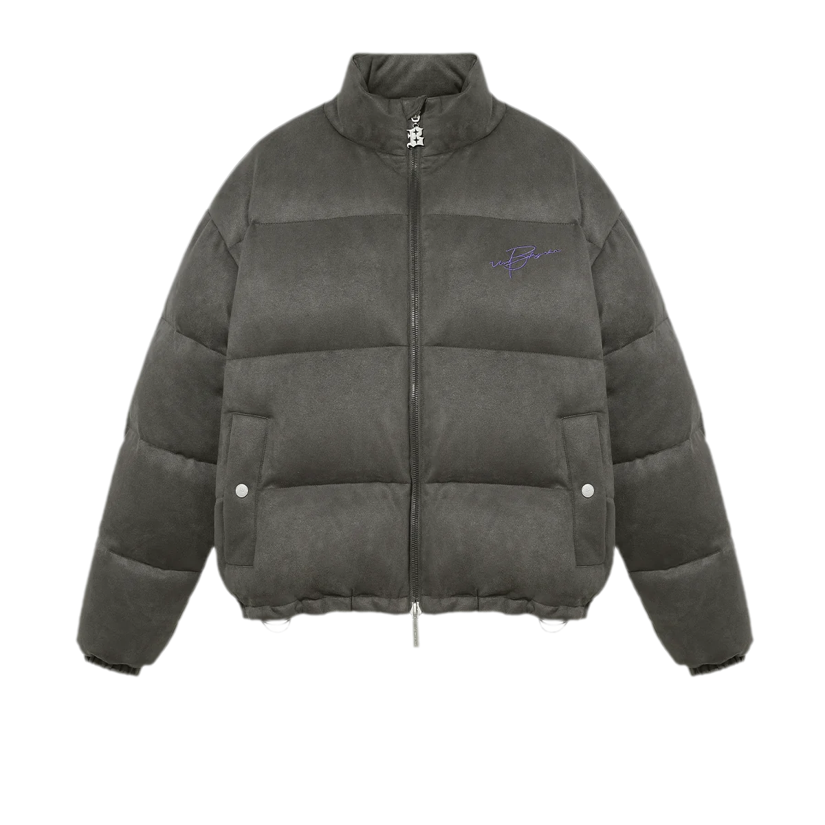 Suede Oversized Down Puffer Jacket