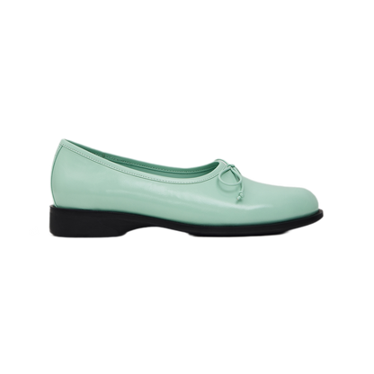 Oiled Leather Bow Ballet Flats