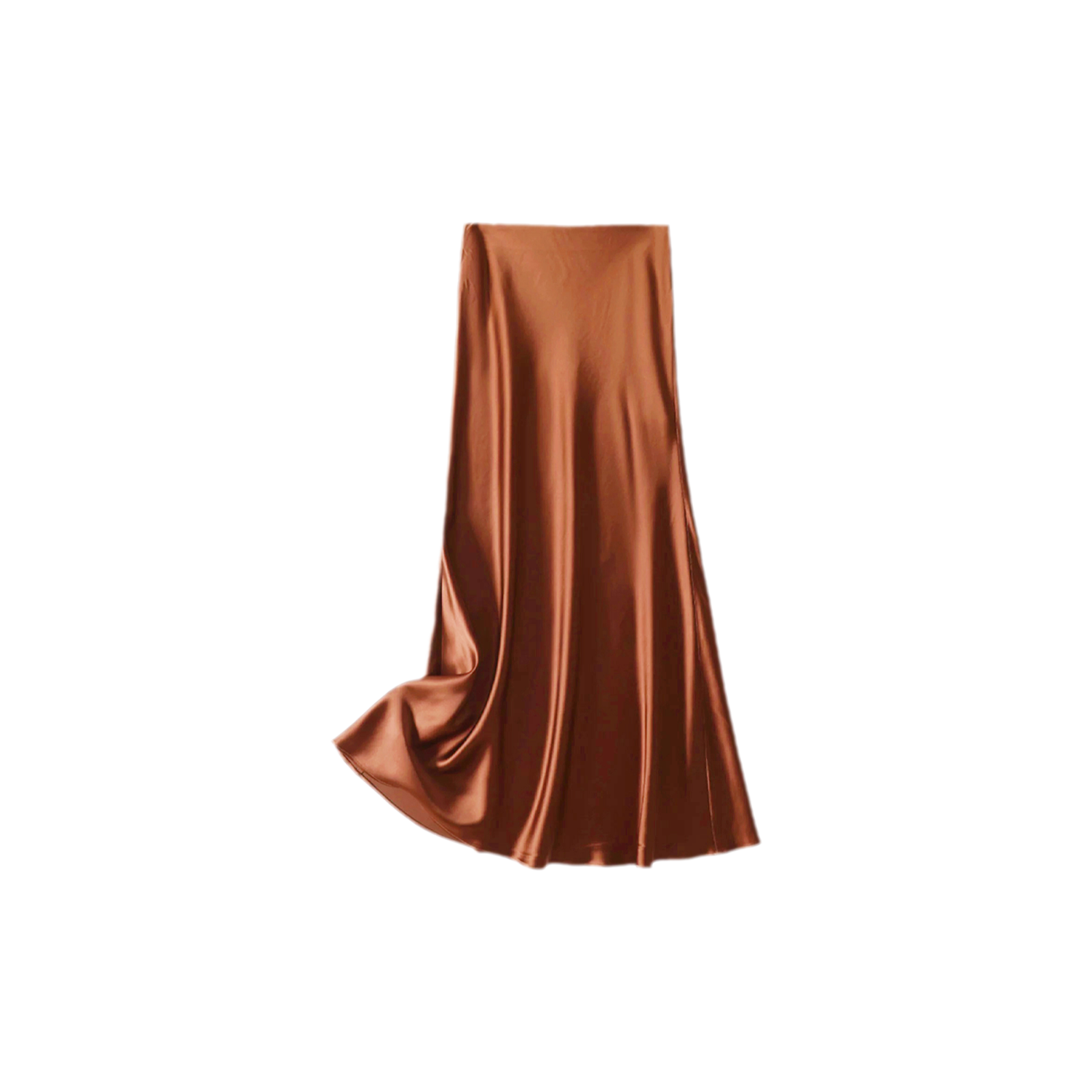 Satin Fishtail Midi Skirt