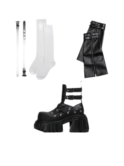 Black (Shoes + Socks + Leg Warmers) / 35