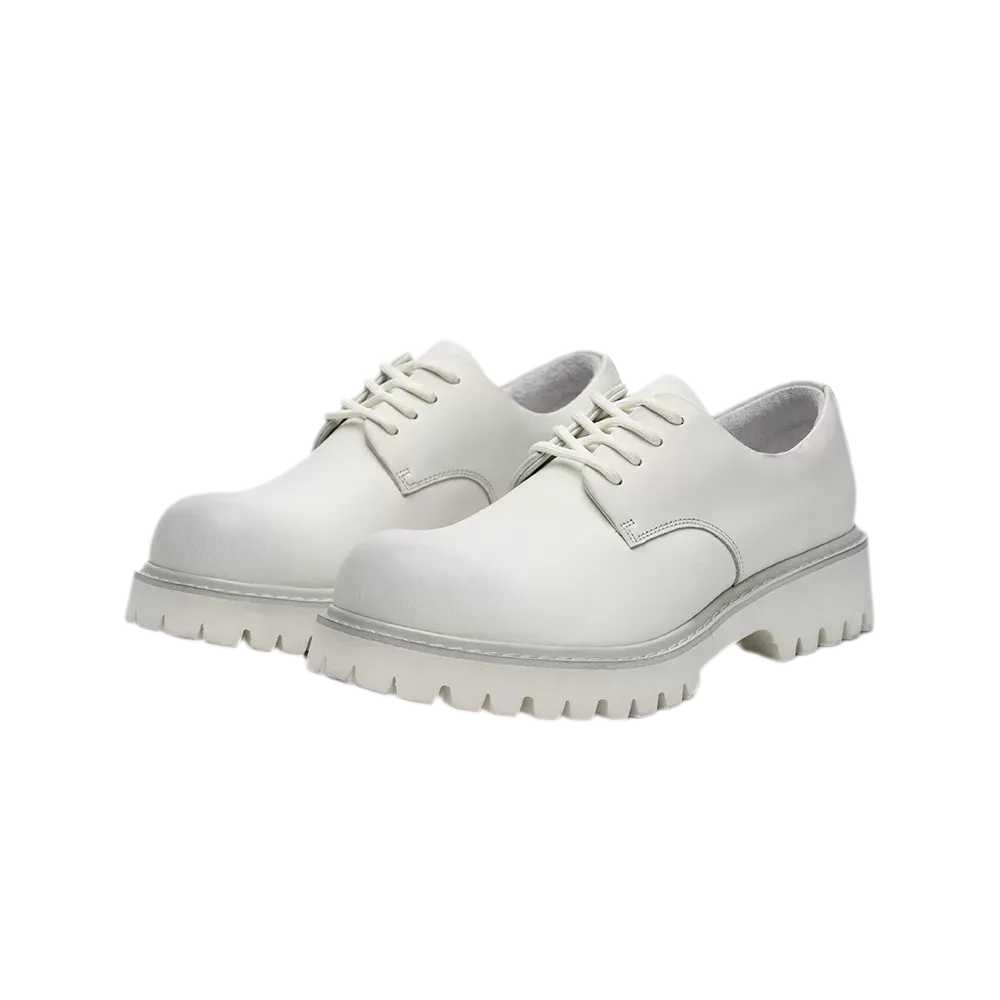 Leather Lug-Sole Platform Derby Shoes