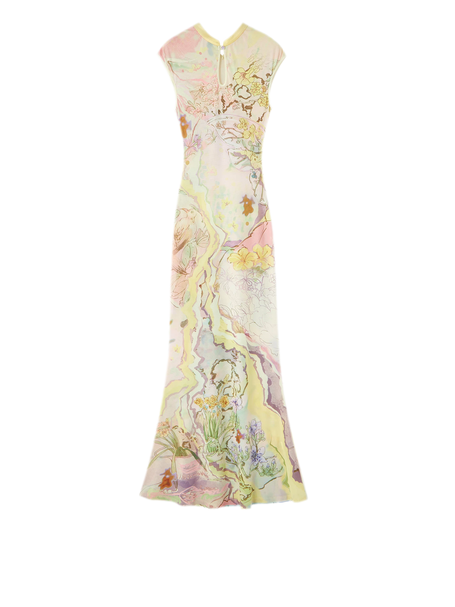 Draped Neck Fishtail Dress