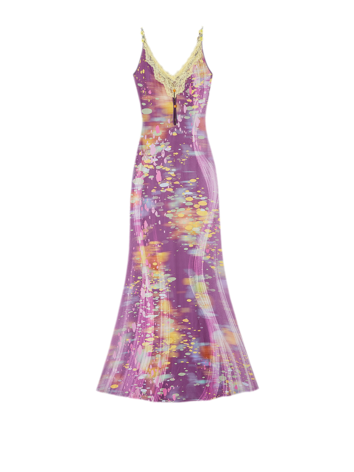 Lace Panel Fishtail Dress