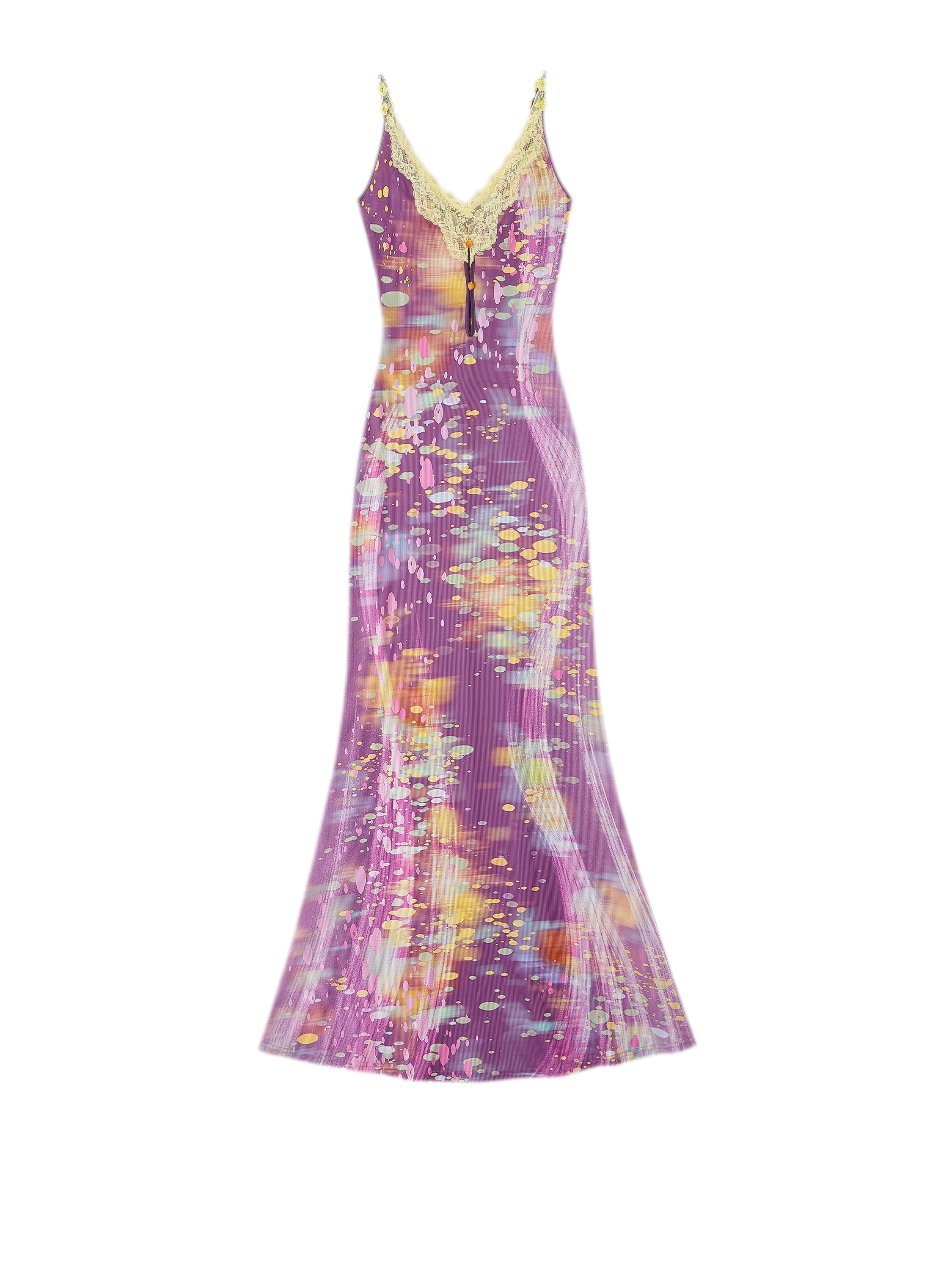 Lace Panel Fishtail Dress