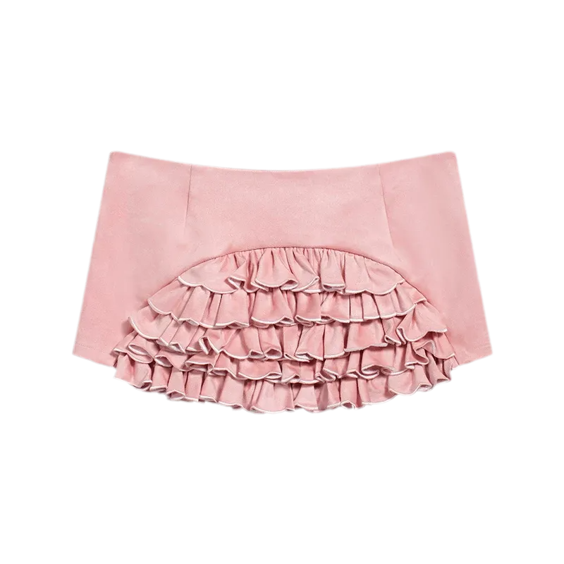 Ruffled Low-Rise Mini Skort