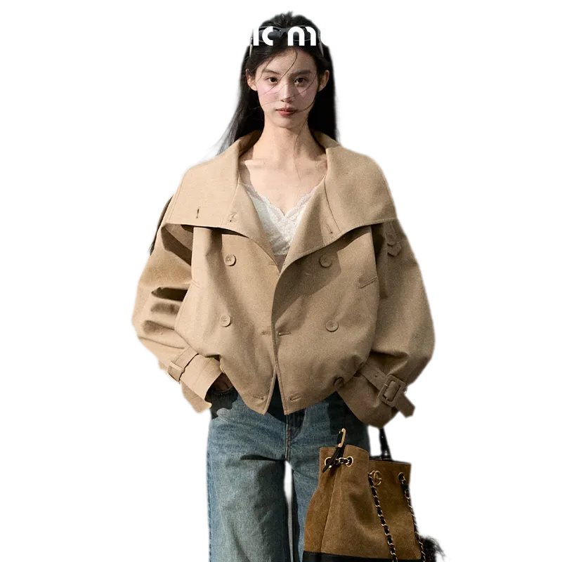 Lyocell Cotton Cropped Trench