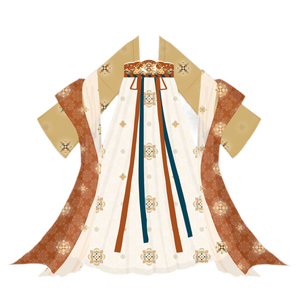 Yellow Top + White Skirt + 2 Shawls + 2 Shoulder Straps / S