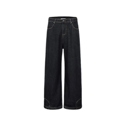 Washed Denim Wide-Leg Jeans