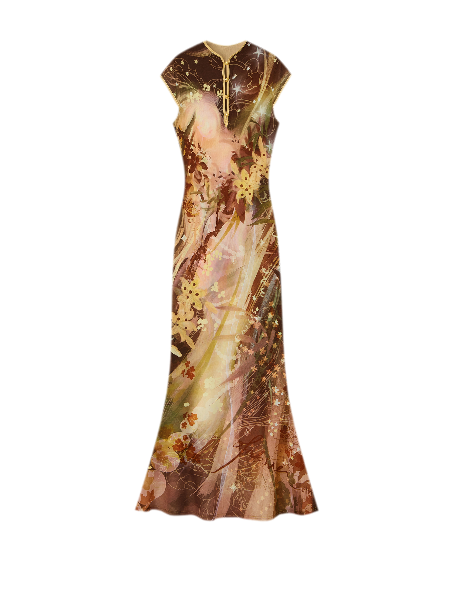 Reversible Fishtail Qipao Dress