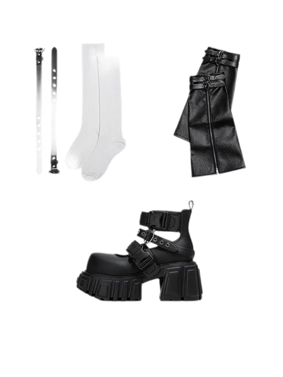 Black (Shoe + Socks + Leg Warmers) / 35