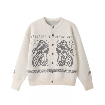 Fair Isle Relaxed Cardigan Sweater